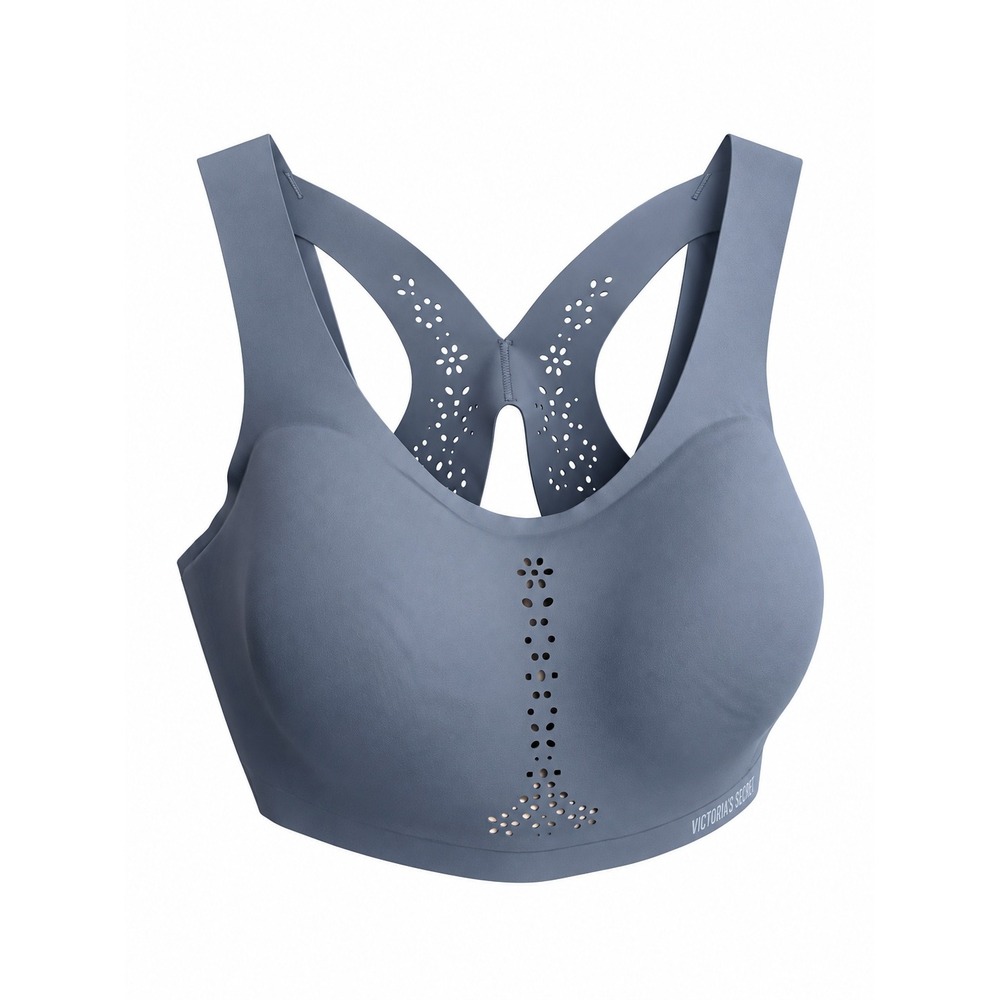 Victoria Sport Angel Max Sports Bra Women 38DD Gray EUC Laser Cut High Impact